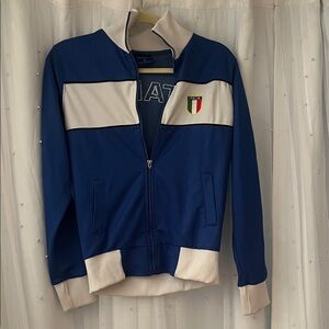Blue and White Fiat Track Jacket